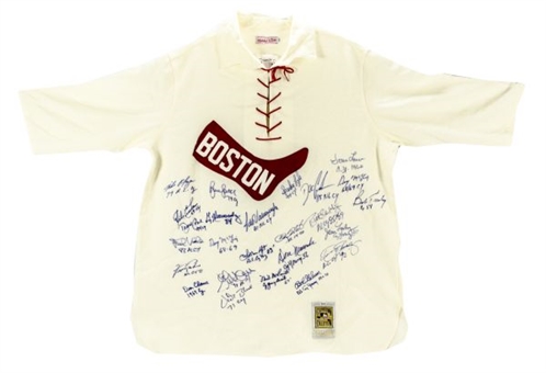 Cy Young Red Sox Mitchell & Ness Multi-Signed Jersey From Award Winners